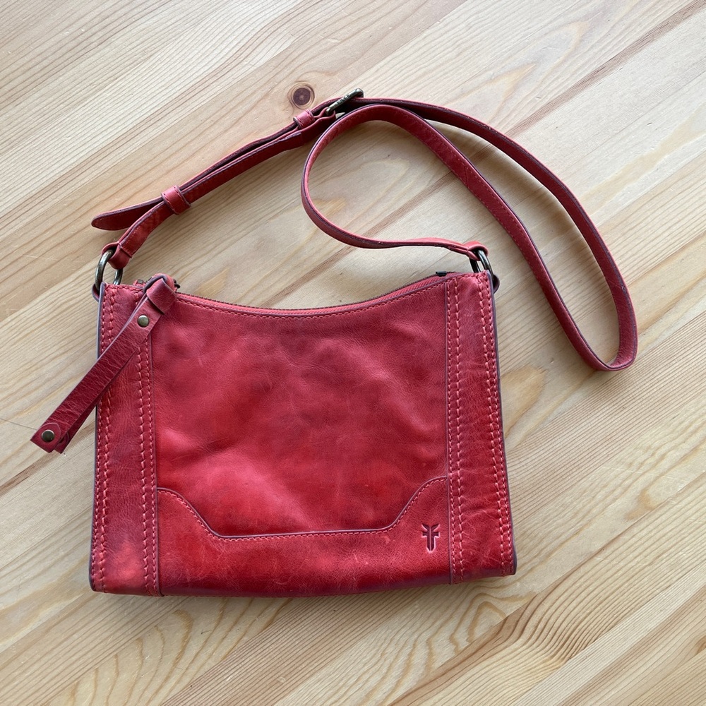 Frye Melissa Red Leather Crossbody Bag